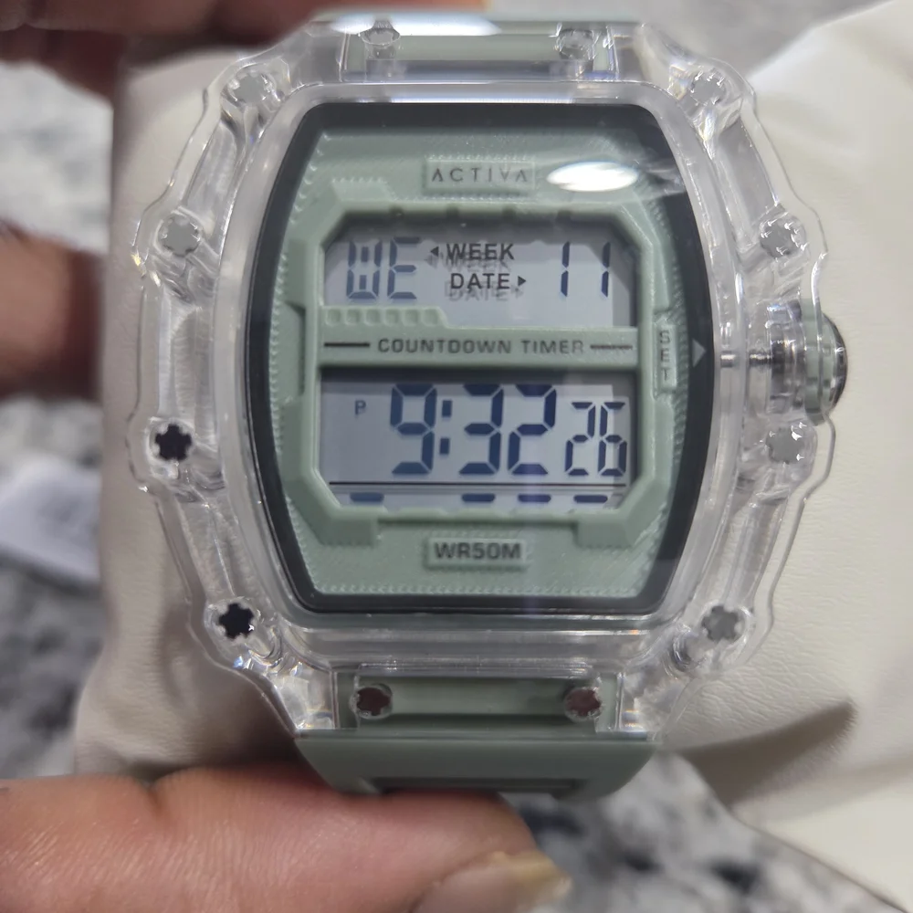 Ativa Gray Smartwatch with Retro-Modern LCD Display